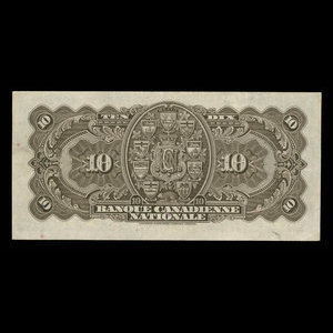Canada, Banque Canadienne Nationale, 10 dollars : 2 janvier 1935