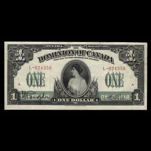 Canada, Dominion du Canada, 1 dollar : 17 mars 1917