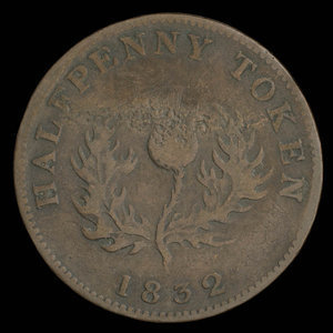 Canada, Province de la Nouvelle-Écosse, 1/2 penny : 1832