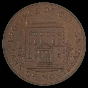 Canada, Banque de Montréal, 1/2 penny : 1844