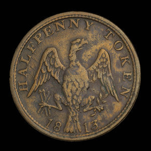 Canada, inconnu, 1/2 penny : 1813