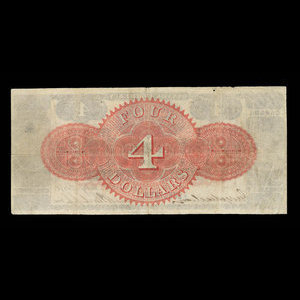 Canada, Merchants' Bank of Halifax, 4 dollars : 1 juillet 1871