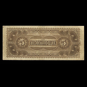 Canada, Merchants' Bank of Halifax, 5 dollars : 1 mai 1890