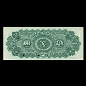 Canada, Merchants' Bank of Halifax, 10 dollars : 2 janvier 1893