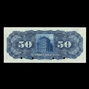 Canada, Merchants' Bank of Halifax, 50 dollars : 18 juillet 1899