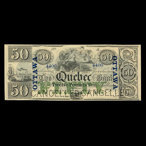 Canada, Banque de Québec, 50 dollars : 1863