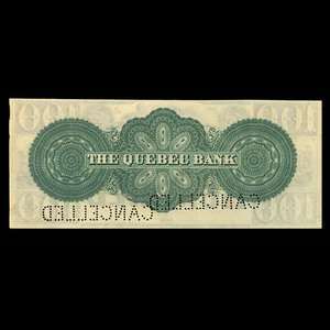 Canada, Banque de Québec, 100 dollars : 1863