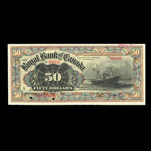 Canada, Banque Royale du Canada, 50 dollars : 2 janvier 1909
