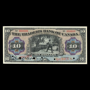 Canada, Traders Bank of Canada, 10 dollars : 2 janvier 1909
