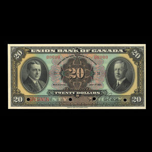 Canada, Union Bank of Canada (The), 20 dollars : 1 juillet 1921