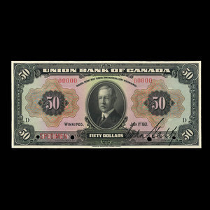 Canada, Union Bank of Canada (The), 50 dollars : 1 juillet 1921