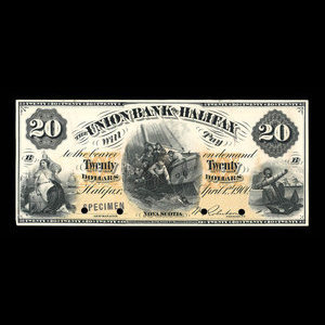 Canada, Union Bank of Halifax, 20 dollars : 1 avril 1900