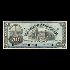 Canada, Union Bank of Halifax, 50 dollars : 1 septembre 1904