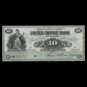 Canada, United Empire Bank of Canada, 10 dollars : 1 août 1906