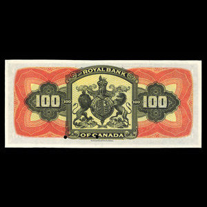 Barbade, Banque Royale du Canada, 100 dollars : 2 janvier 1909