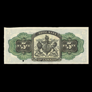 Grenada, Banque Royale du Canada, 5 dollars : 2 janvier 1909