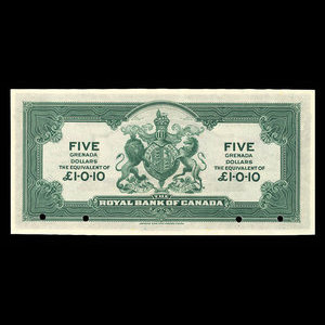 Grenada, Banque Royale du Canada, 5 dollars : 2 janvier 1920