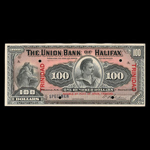 Trinité, Union Bank of Halifax, 100 dollars : 1 septembre 1904