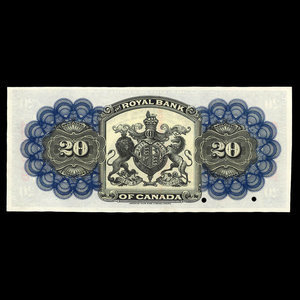 Trinité, Banque Royale du Canada, 20 dollars : 2 janvier 1909