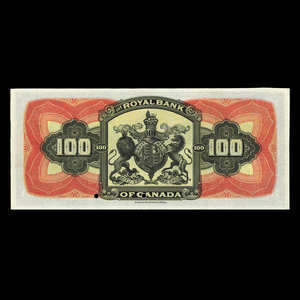 Trinité, Banque Royale du Canada, 100 dollars : 2 janvier 1909