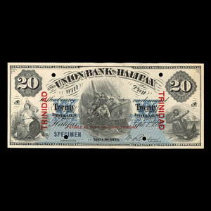 Trinité, Union Bank of Halifax, 20 dollars : 1 septembre 1904
