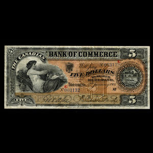 Canada, Canadian Bank of Commerce, 5 dollars : 2 janvier 1906