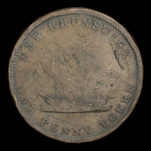 Canada, Province du Nouveau-Brunswick, 1 penny : 1843