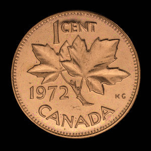 Canada, Élisabeth II, 1 cent : 1972