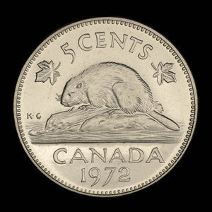 Canada, Élisabeth II, 5 cents : 1972