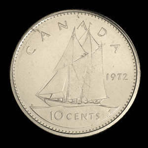 Canada, Élisabeth II, 10 cents : 1972