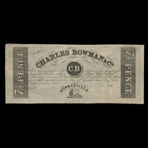 Canada, Charles Bowman & Cie., 7 1/2 pence : 1839