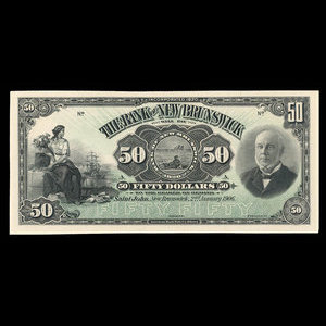 Canada, Bank of New Brunswick, 50 dollars : 2 janvier 1906
