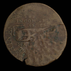 Canada, inconnu, 1/2 penny : 1838