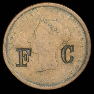 Canada, Province du Nouveau-Brunswick, 1 penny : 1843