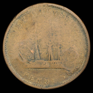 Canada, Province du Nouveau-Brunswick, 1 penny : 1843