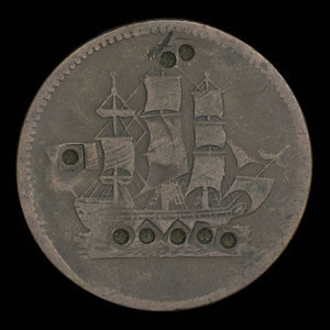 Canada, inconnu, 1/2 penny : 1835