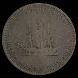 Canada, Province du Nouveau-Brunswick, 1/2 penny : 1854