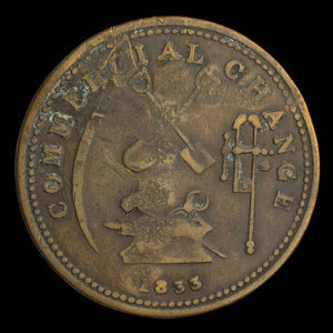 Canada, Watkins & Harris, 1/2 penny : 1833