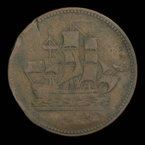 Canada, inconnu, 1/2 penny : 1835