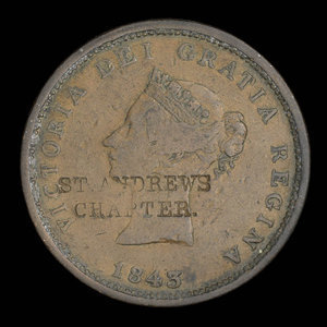 Canada, Province du Nouveau-Brunswick, 1 penny : 1843