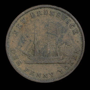 Canada, Province du Nouveau-Brunswick, 1 penny : 1843