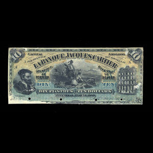 Canada, Banque Jacques-Cartier, 10 piastres : 1 juin 1889
