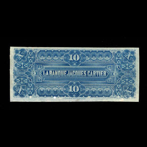 Canada, Banque Jacques-Cartier, 10 piastres : 1 juin 1889