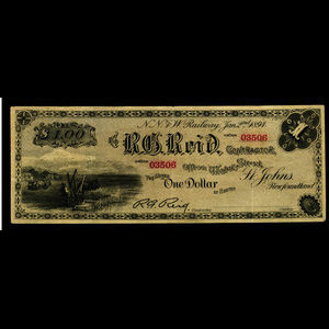Canada, R.G. Reid, 1 dollar : 2 janvier 1894