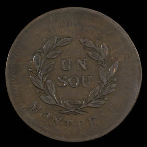 Canada, inconnu, 1 sou : 1838