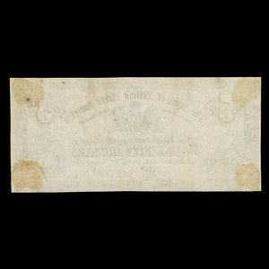 Canada, Bank of British North America, 5 dollars : 1 novembre 1871