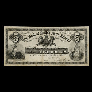 Canada, Bank of British North America, 5 dollars : 1 mai 1875