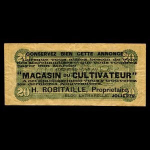 Canada, H. Robitaille, aucune dénomination : 1887