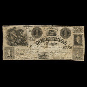 Canada, Commercial Bank of Fort Erie, 1 dollar : janvier 1851
