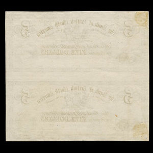 Canada, Bank of British North America, 5 dollars : 1 mai 1872